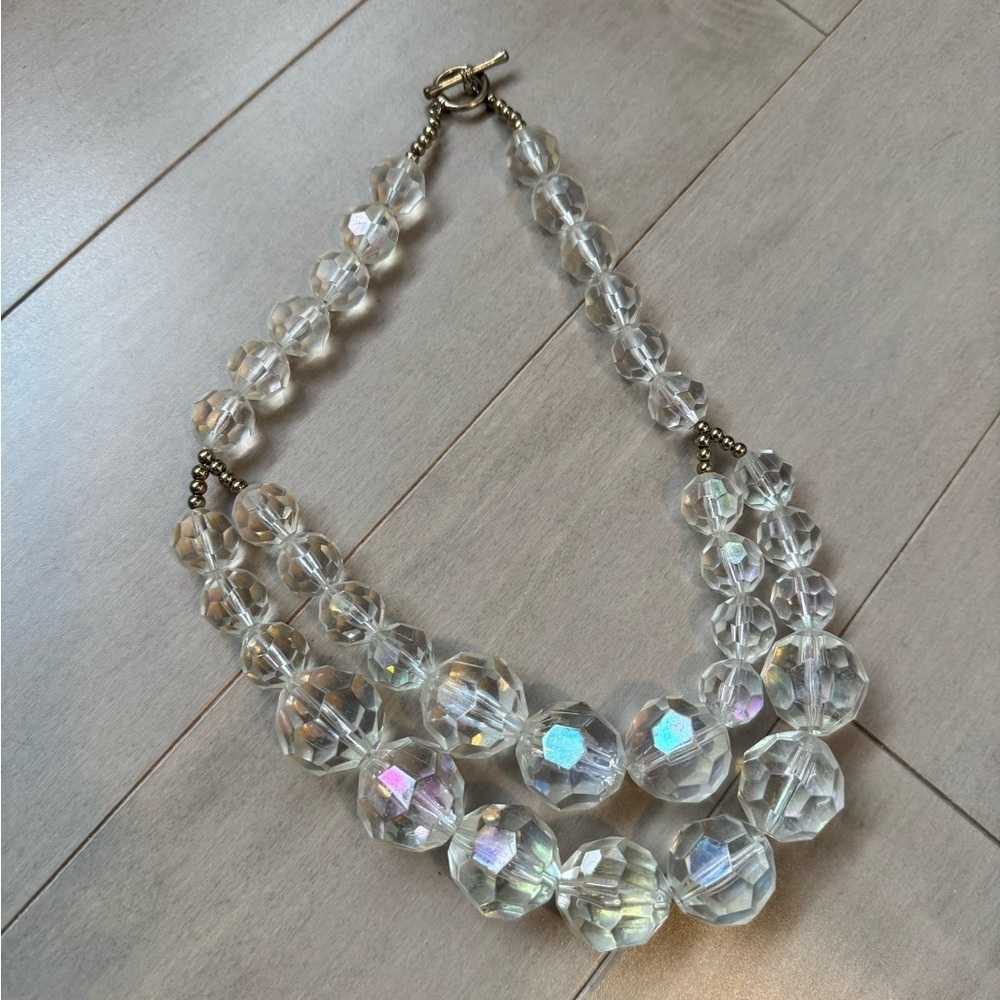 H&M chunky clear iridescent Beaded Necklace